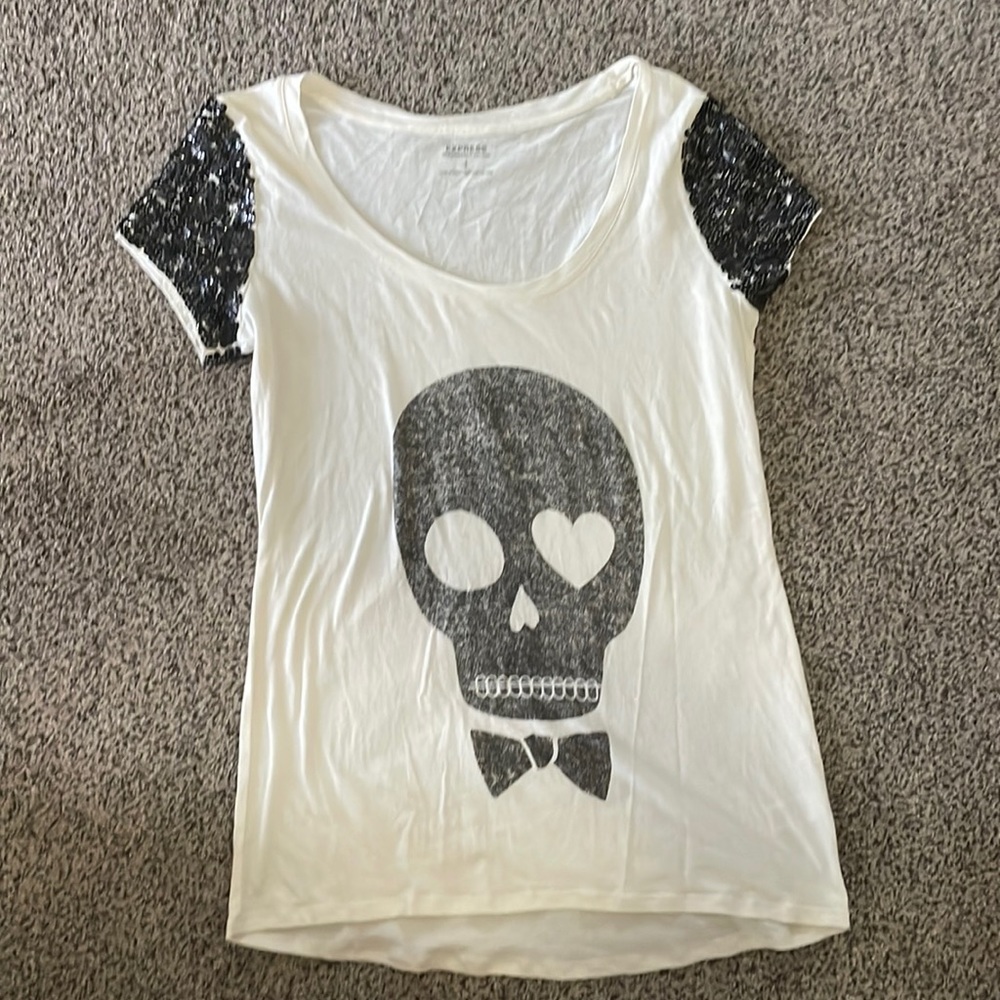 Sequin sleeve shirt